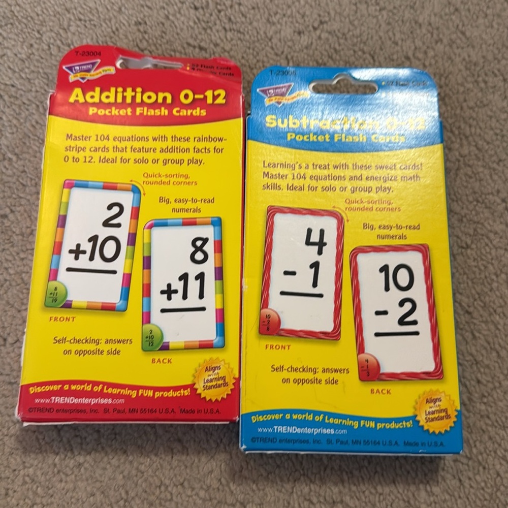 Flash Cards - Addition/Subtraction 0-12 - Picture 2 of 2